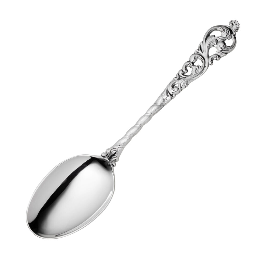 Dobbel Rokokko spiseskje 17,6 cm