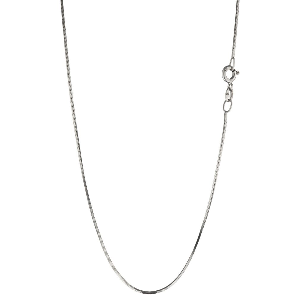 Kantet slange halskjede 42 cm, sterling sølv