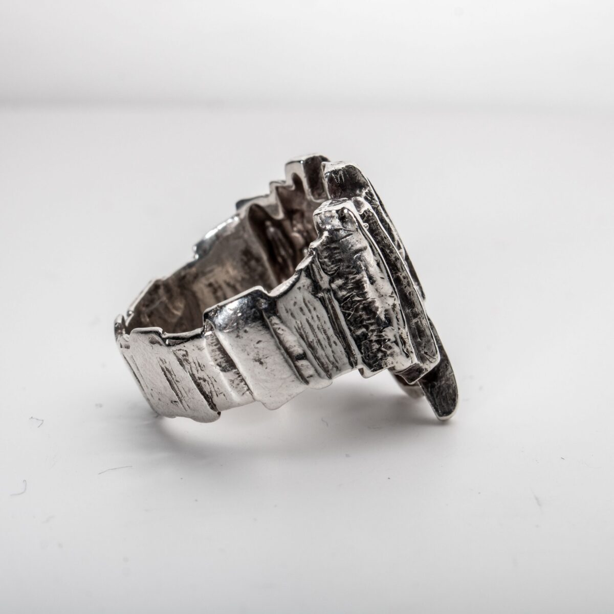 Gaia brutalisme ring, sterling sølv - Bilde 3