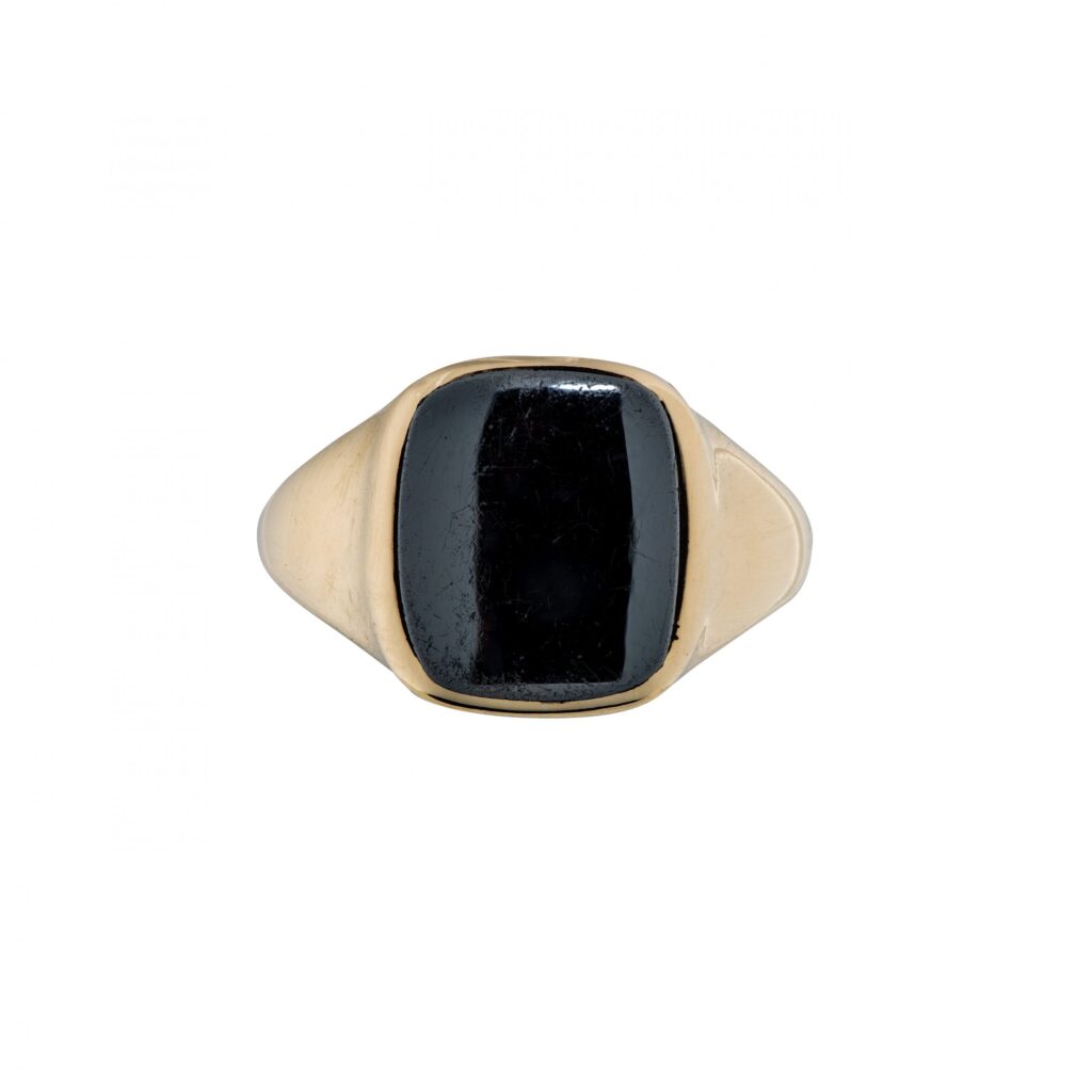 Sigurd Homstvedt ring, gult gull, onyx