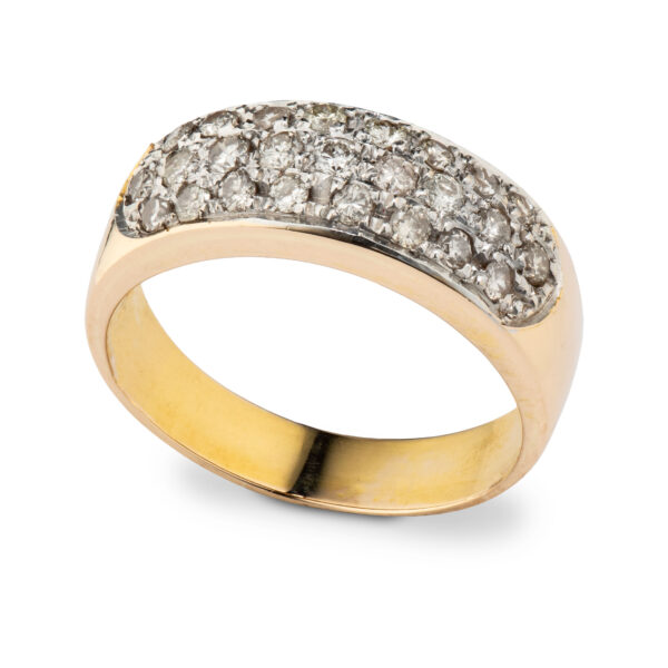 Ring, gult gull, diamanter (0,30 ct.)