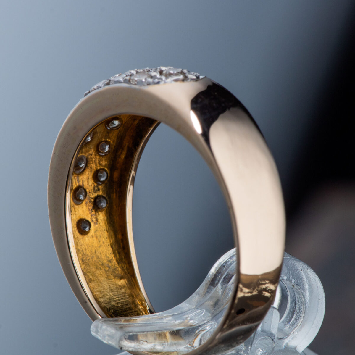 Ring, gult gull, diamanter (0,30 ct.) - Bilde 3