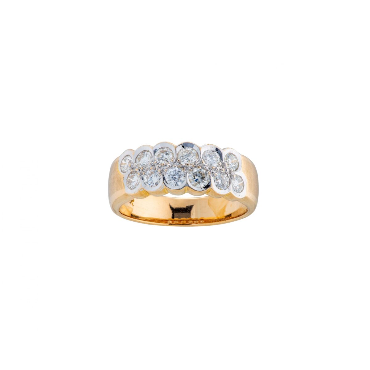 Ring, gult gull, diamanter (1,2 ct)