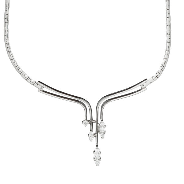 Halssmykke, hvitt gull, diamanter (0,27 ct.)