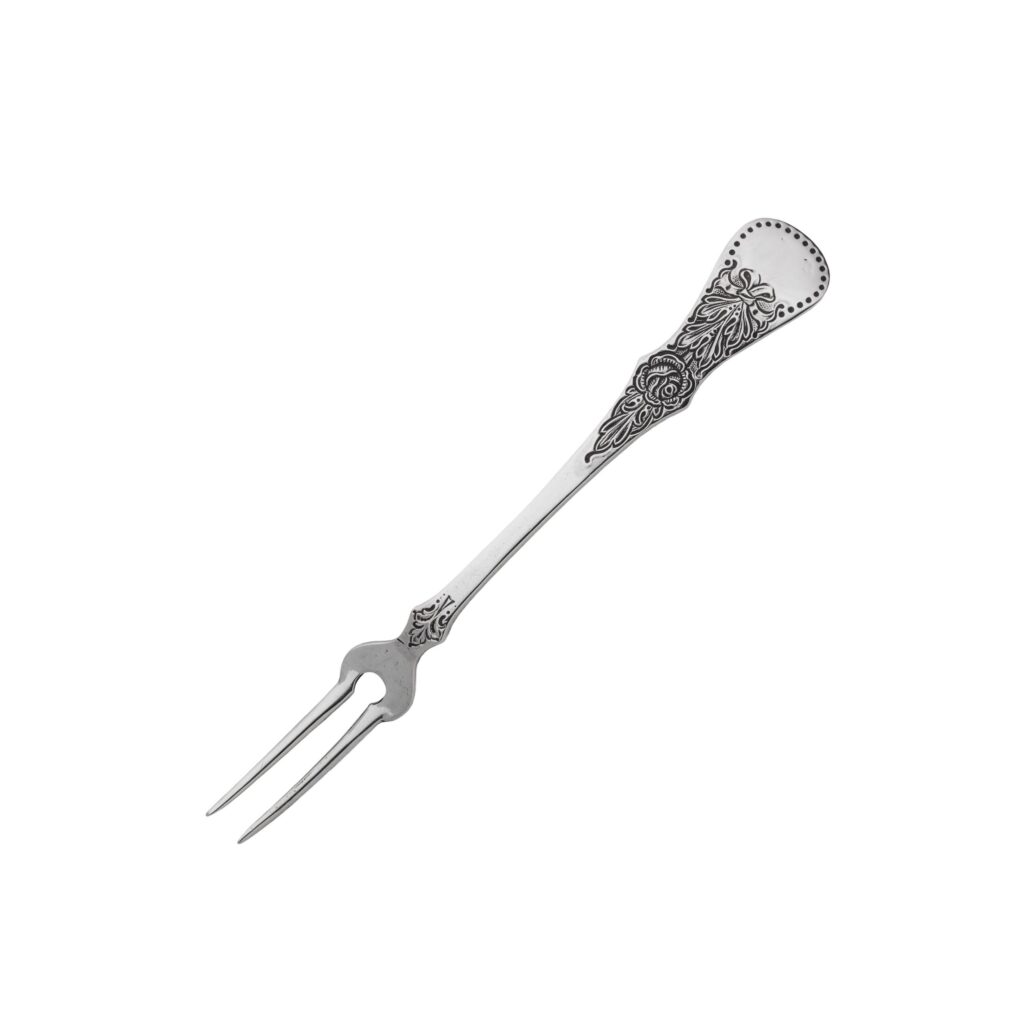 Gammel Flat Rose smørgaffel 12 cm