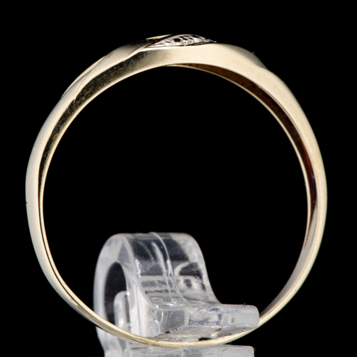 Ring, gult gull, diamant (0,0025 ct.) - Bilde 2