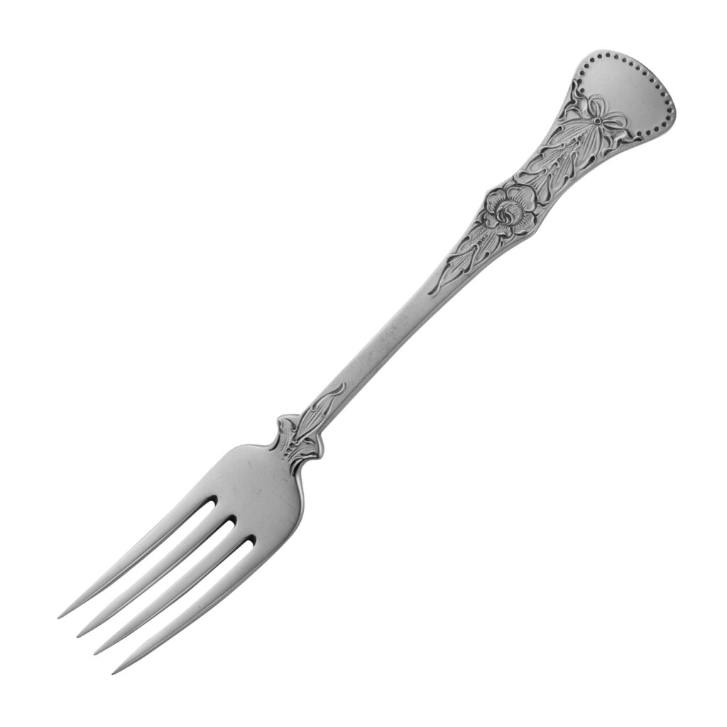 Gammel Flat Rose spisegaffel 17 cm