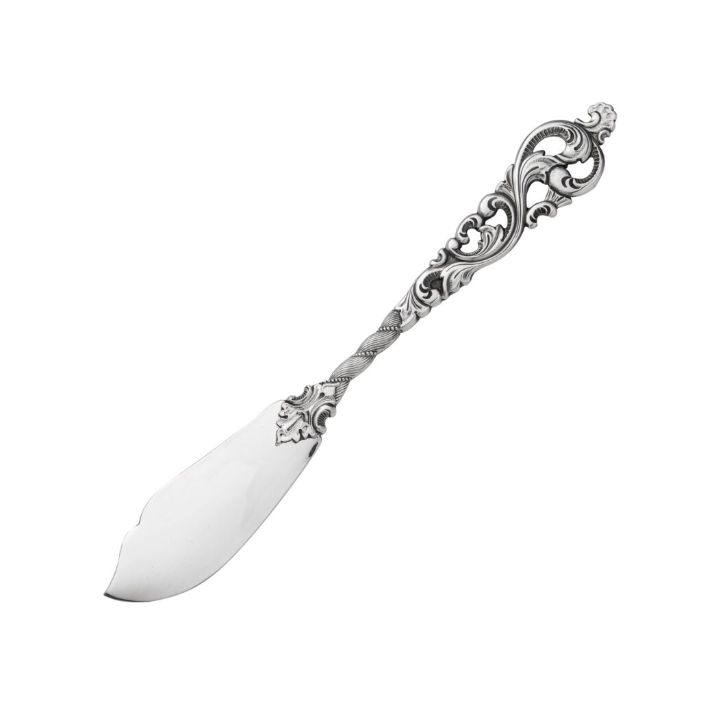 Dobbel Rokokko smørkniv 13,5 cm