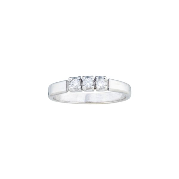 Ring, hvitt gull, diamanter