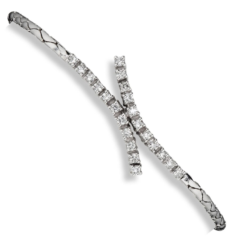 Armlenke, hvitt gull, diamanter (0,44 ct.)