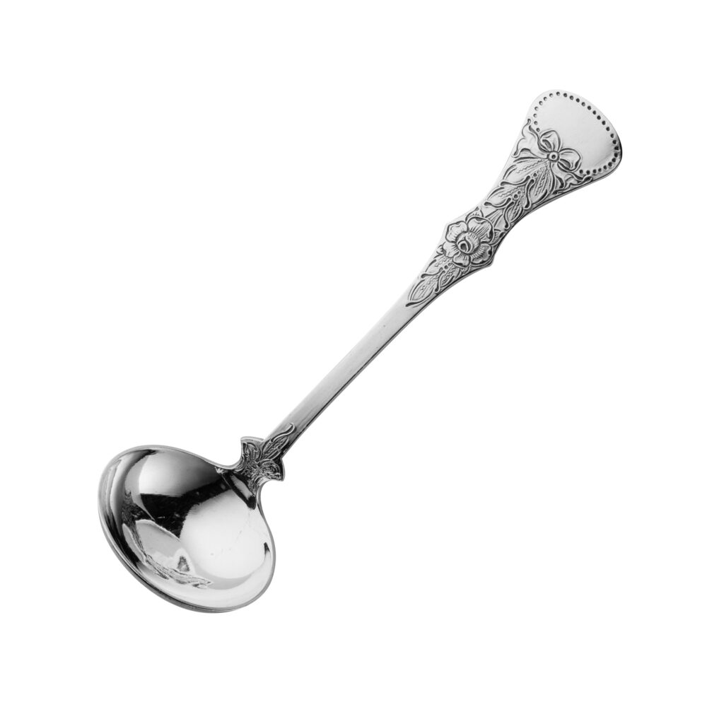Gammel Flat Rose buet serveringsskje 12,4 cm