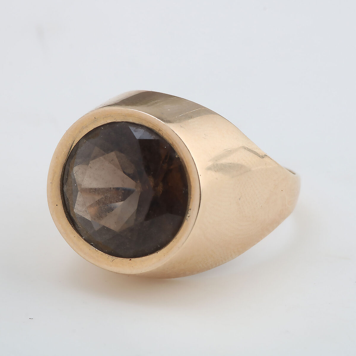 Retro ring, gult gull, røkkvarts - Bilde 3