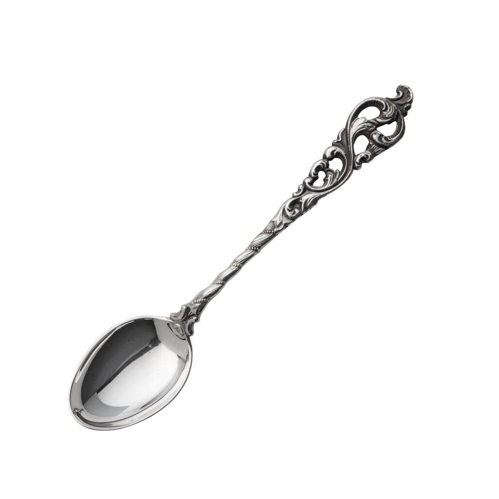 Dobbel Rokokko kaffe- / teskje 11,5 cm