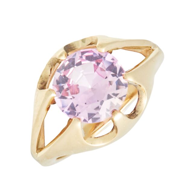 Ring, gult gull, ametyst