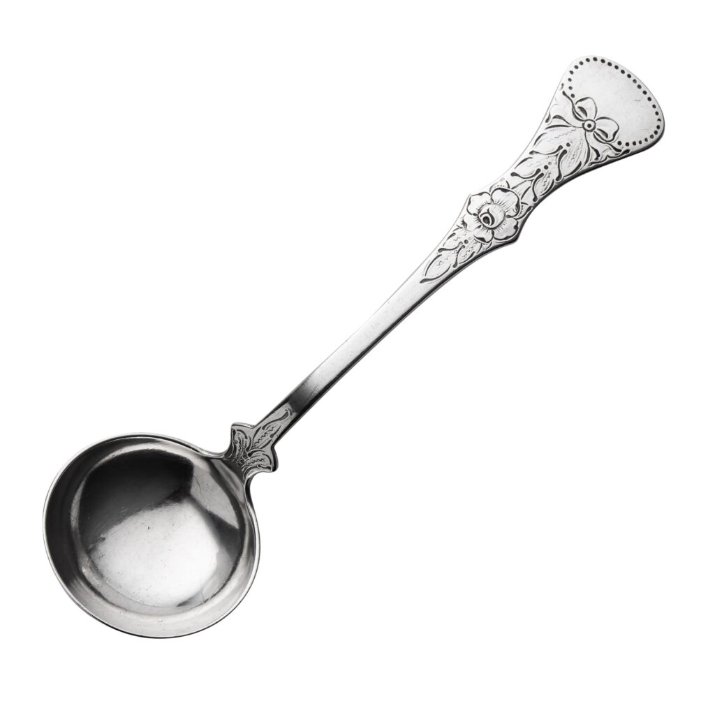 Gammel Flat Rose fløteskje 15,8 cm