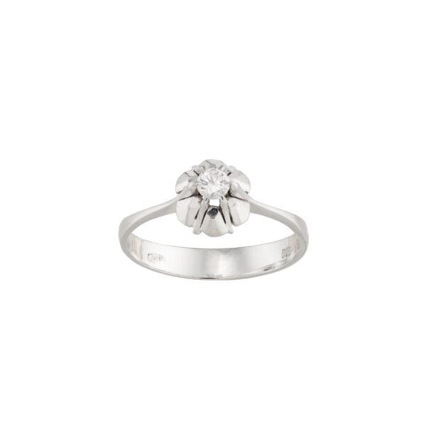 Ring, hvitt gull, diamant (0,11 ct.)