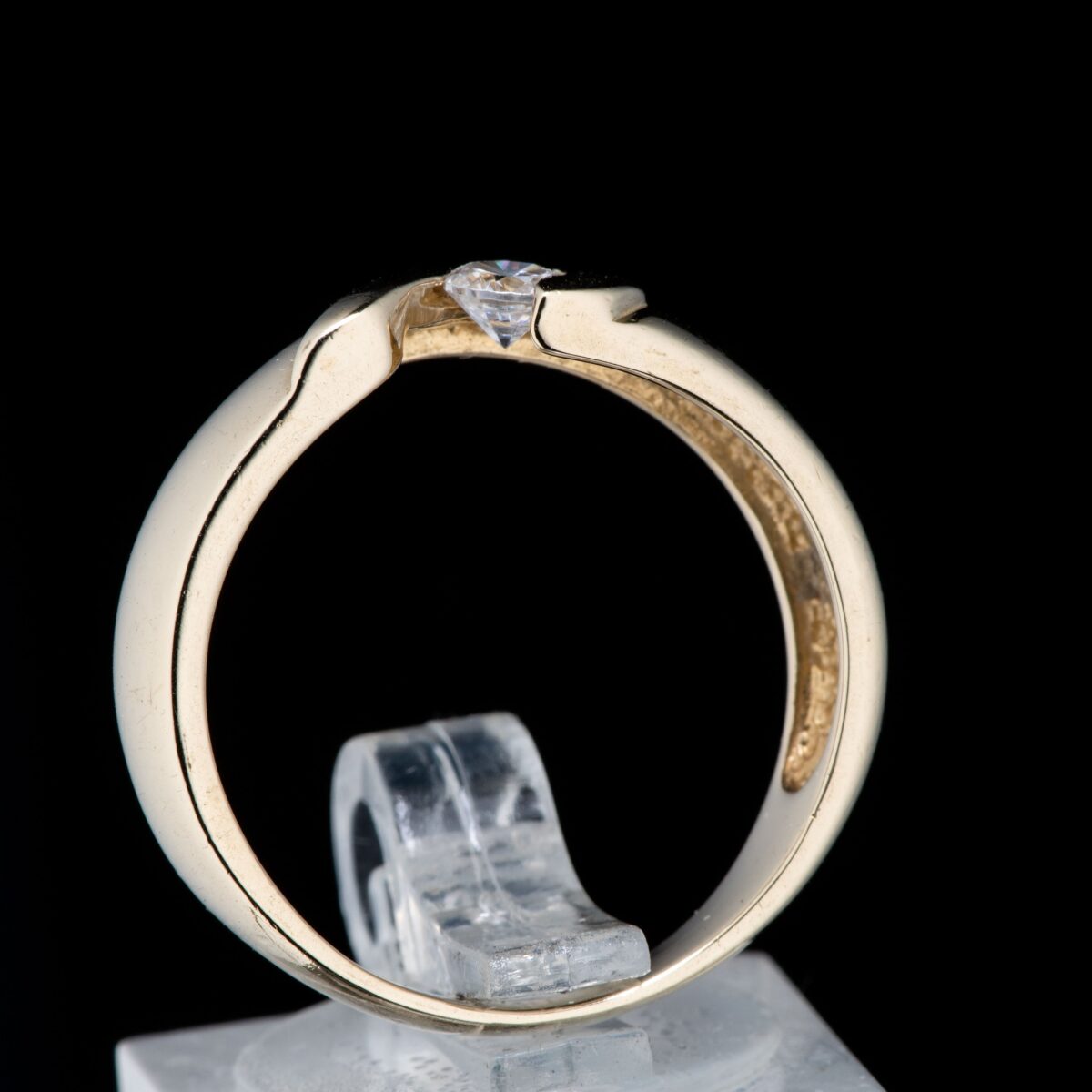 Ring, gult gull, zirkonia - Bilde 2