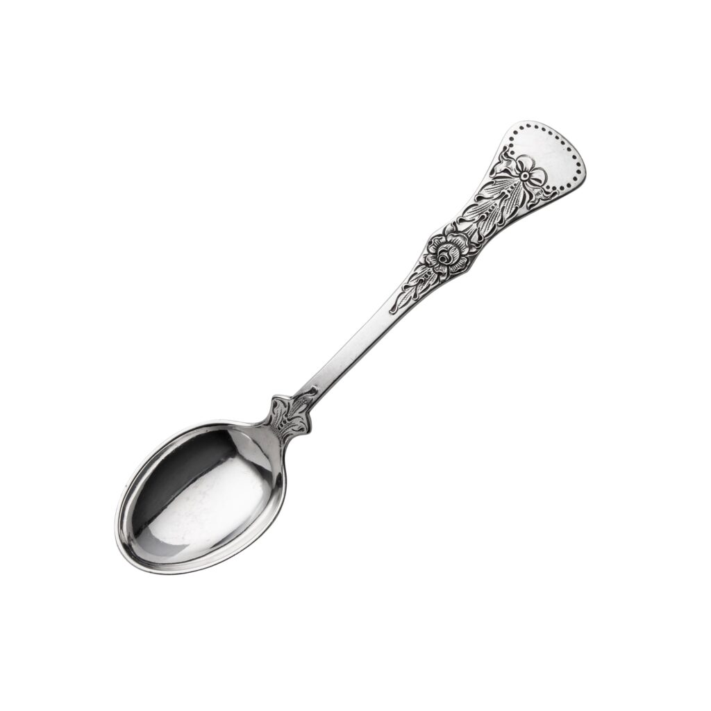 Gammel Flat Rose kaffeskje 11,5 cm
