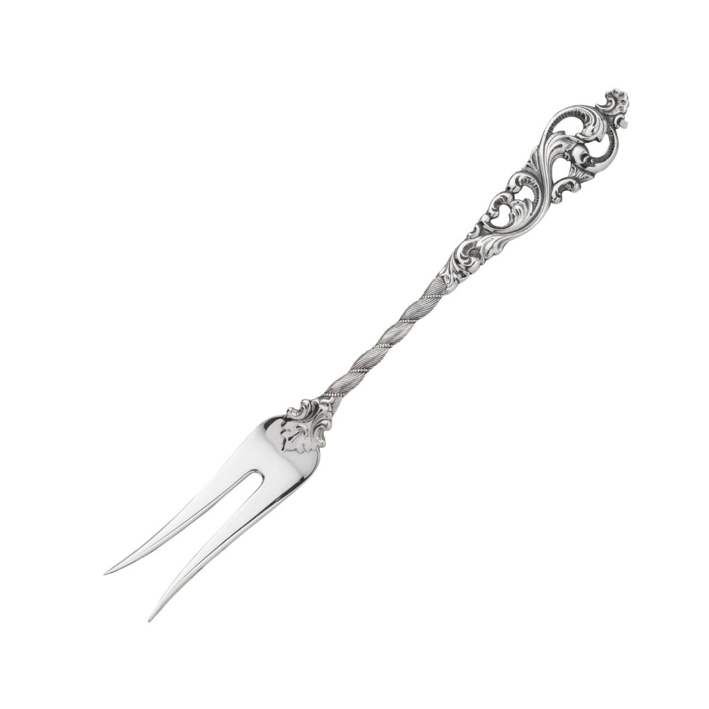 Dobbel Rokokko koldtgaffel 13,4 cm