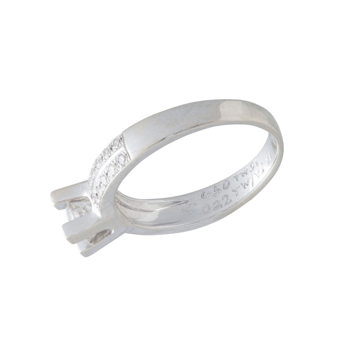 Ring, hvitt gull, diamant (0,5 ct. + 0,22 ct.) - Bilde 2