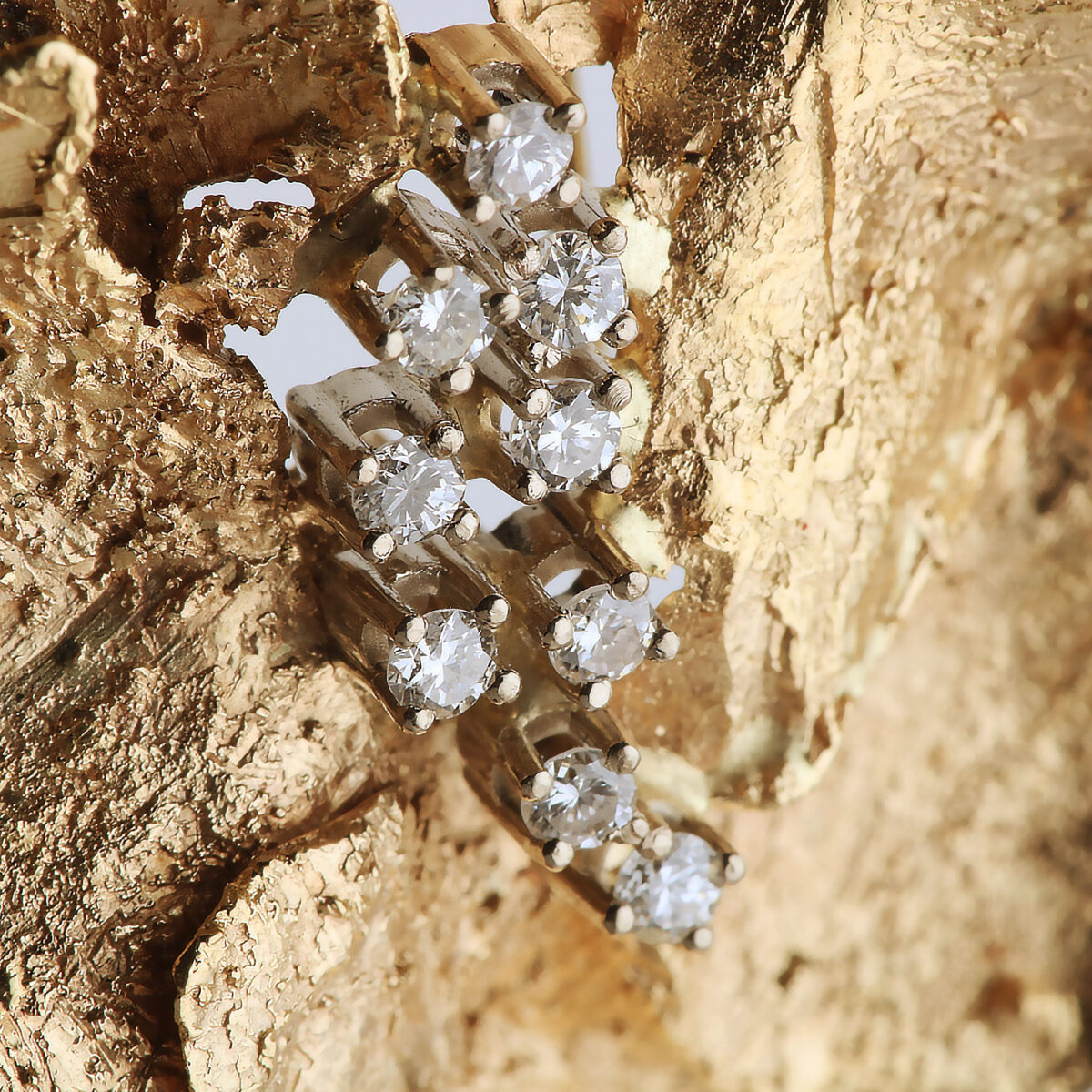 Bladbrosje, diamant (0,3ct), gult gull - Bilde 5