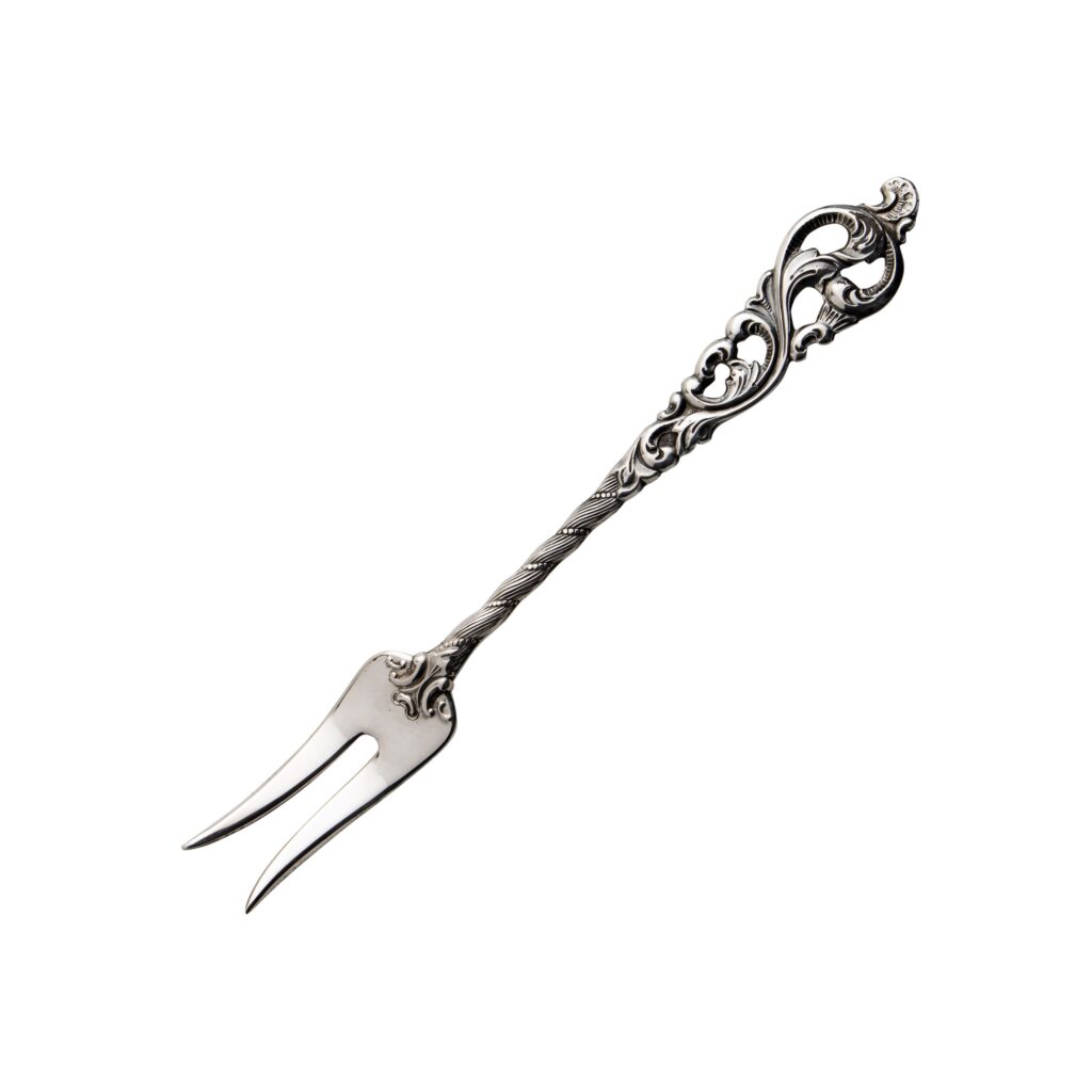 Dobbel Rokokko smørgaffel 11,1 cm