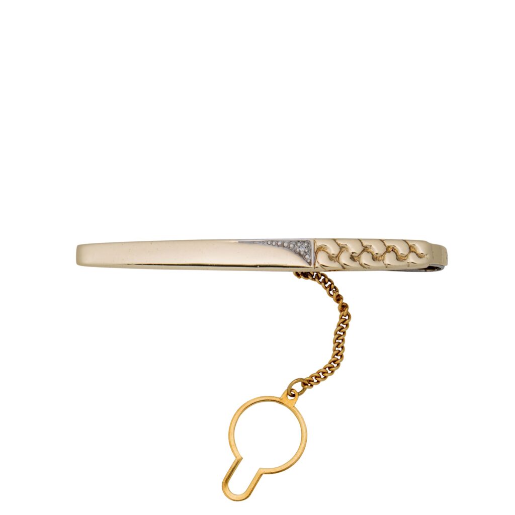 Slipsnål, gult gull, diamant