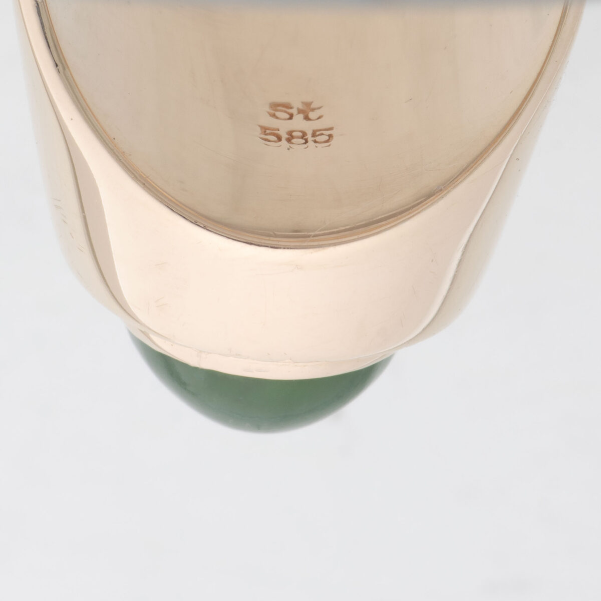Ring, gult gull, jade (nefritt) - Bilde 3