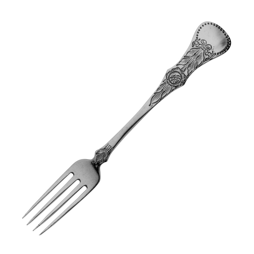 Gammel Flat Rose spisegaffel 17,5 cm