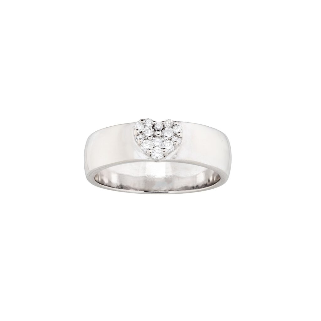 Ring, hvitt gull, diamanter (0,27 ct)
