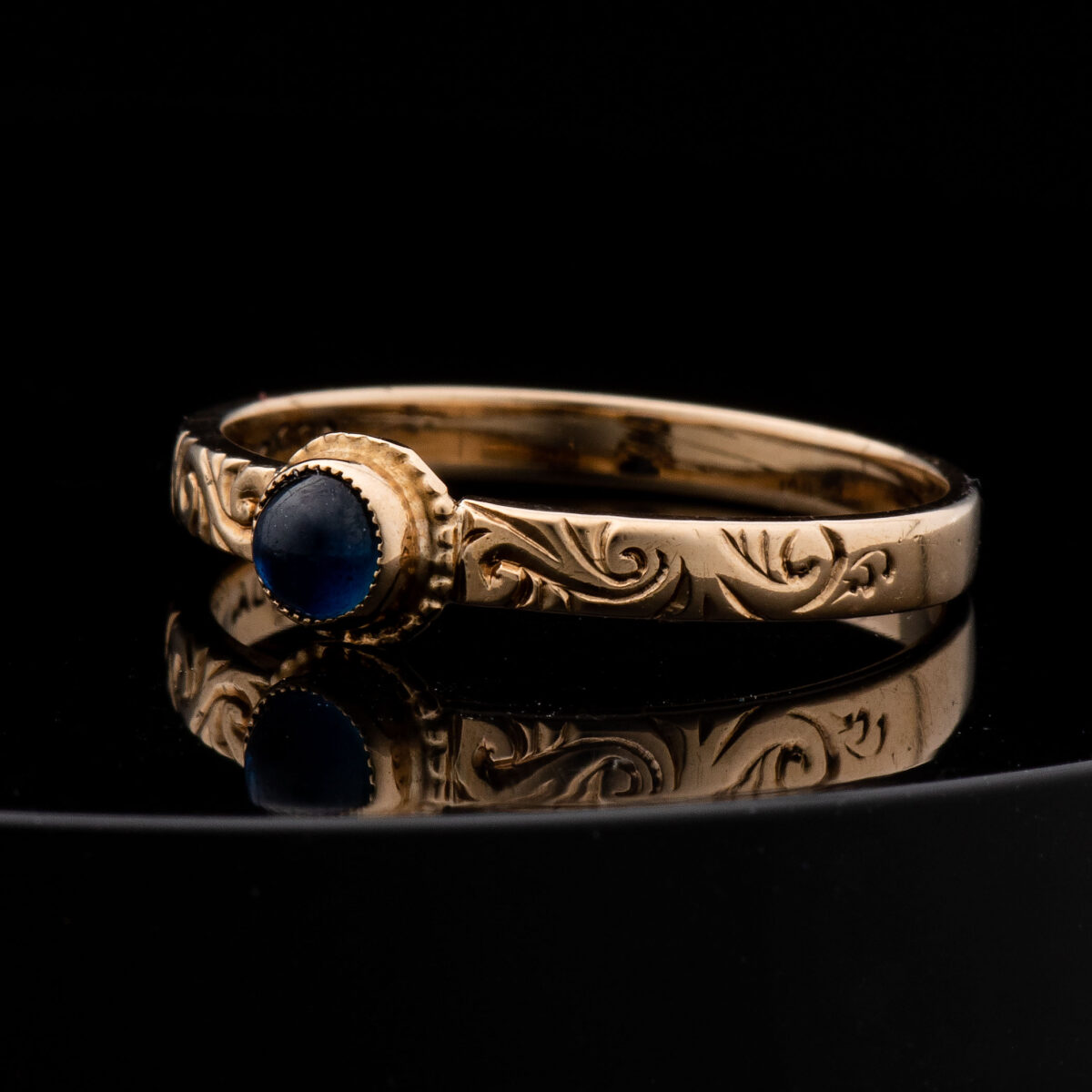 David Andersen ring, gult gull, safir - Bilde 4
