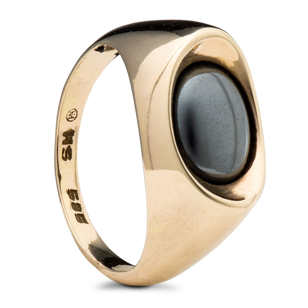 Ring, gult gull, hematitt