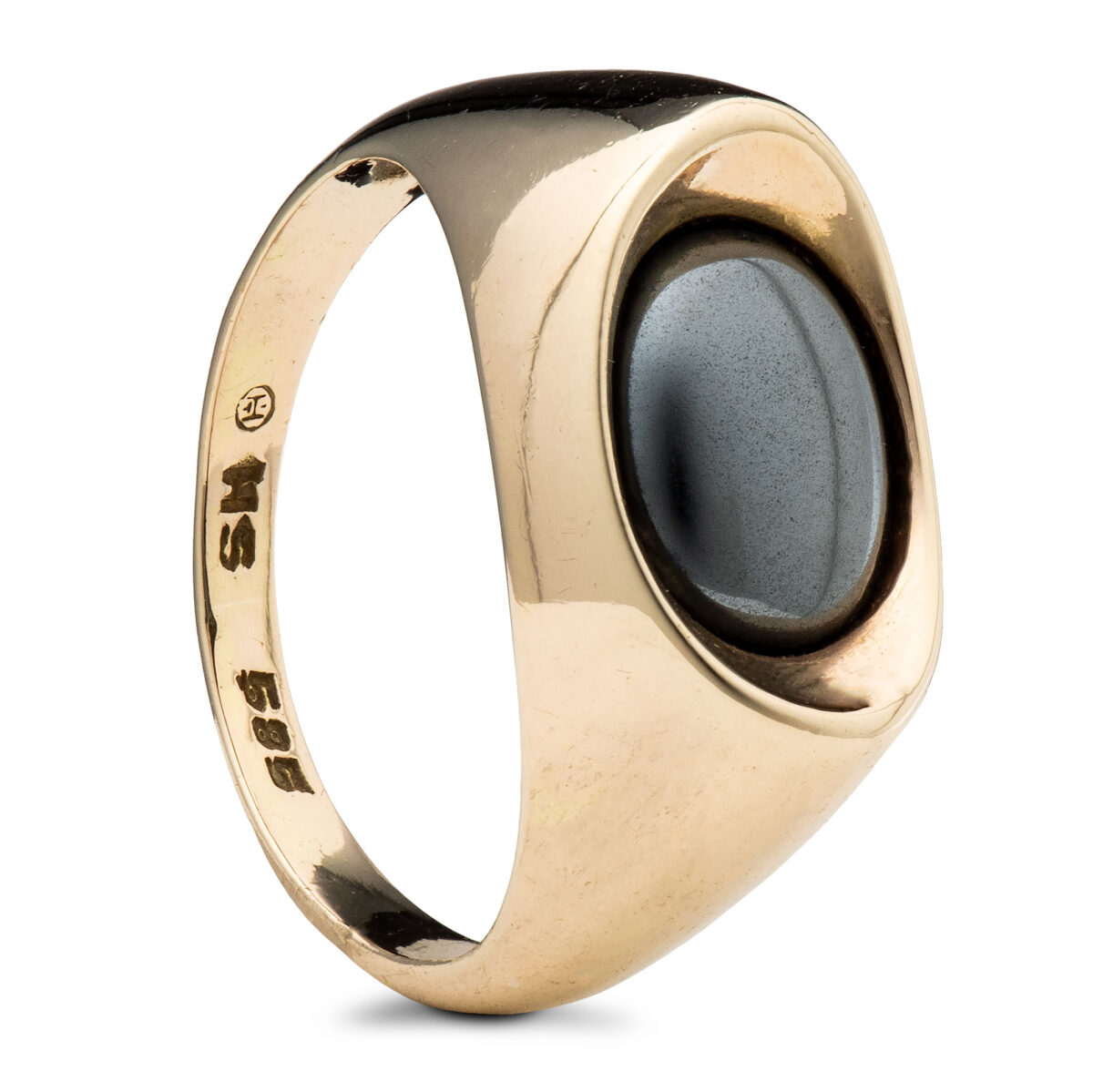 Ring, gult gull, hematitt