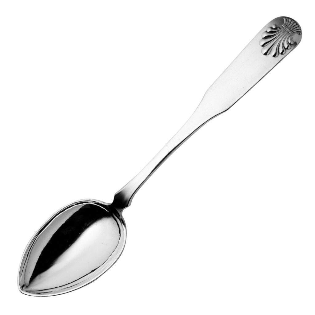 Gammelt Skjell spiseskje 19 cm