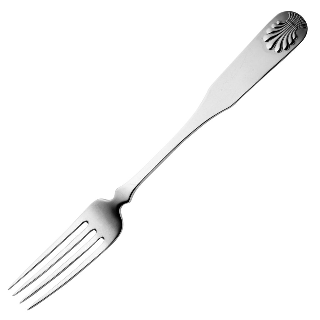 Gammelt skjell spisegaffel 19,5 cm