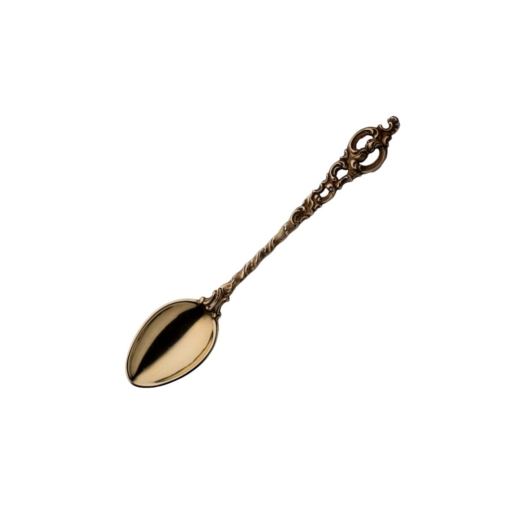 Dobbel Rokokko forgylt mokkaskje 10 cm