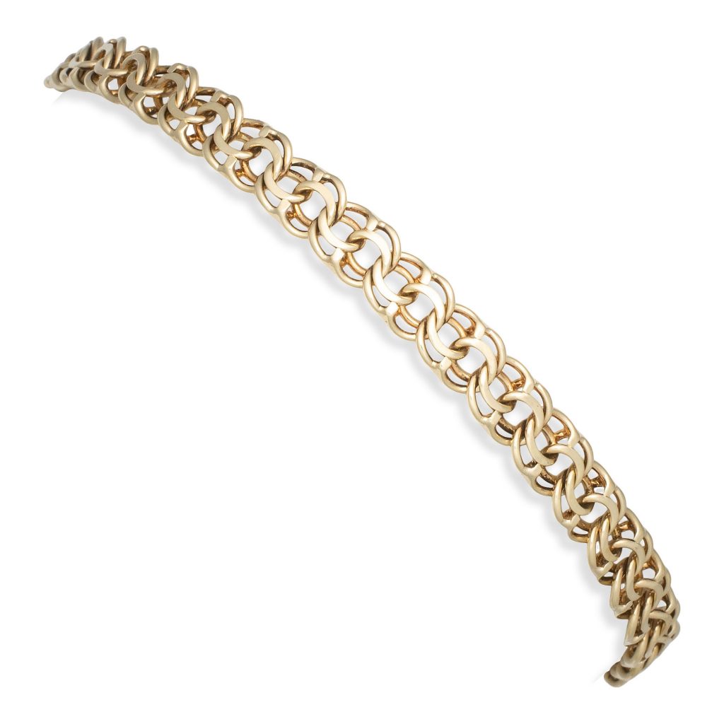 Bismarck armbånd 19,5 x 0,54 cm, gult gull