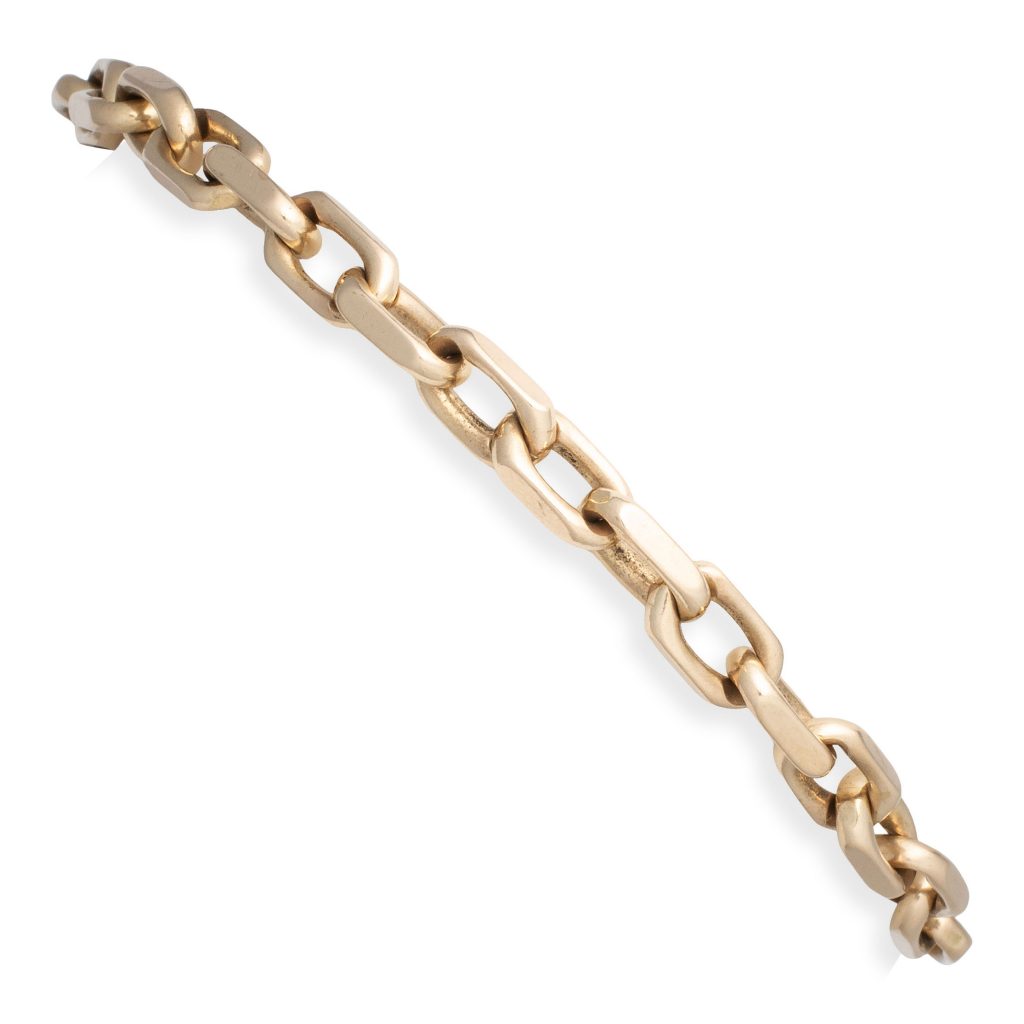 Anker armbånd 21,5 x 0,55 cm, gult gull