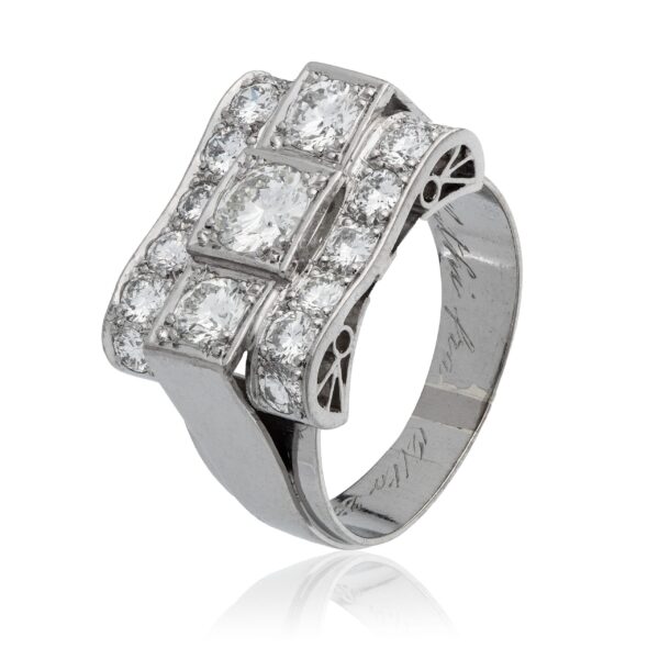 Ring, platina, diamanter (3,22 ct.)