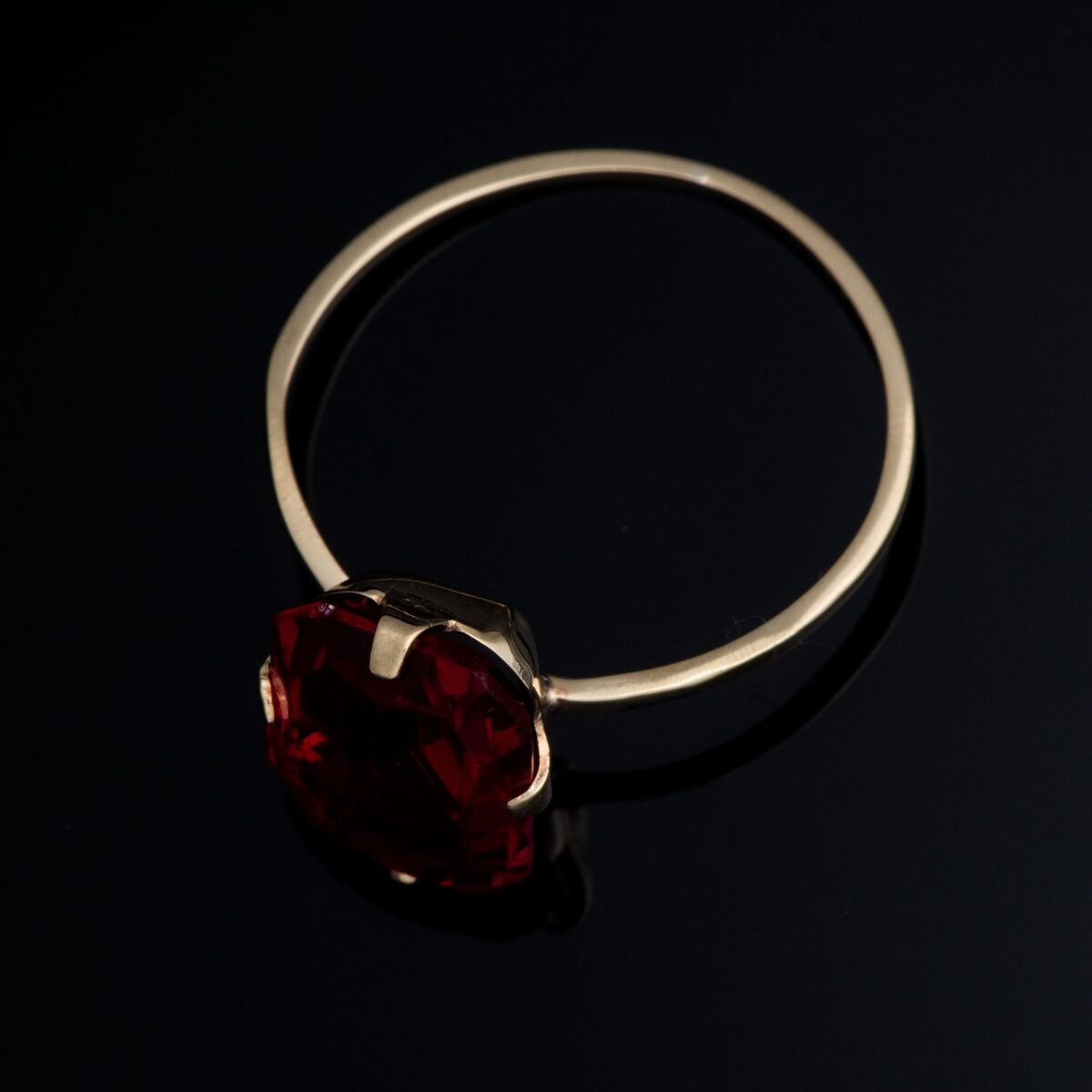 Ring, gult gull, glass - Bilde 2