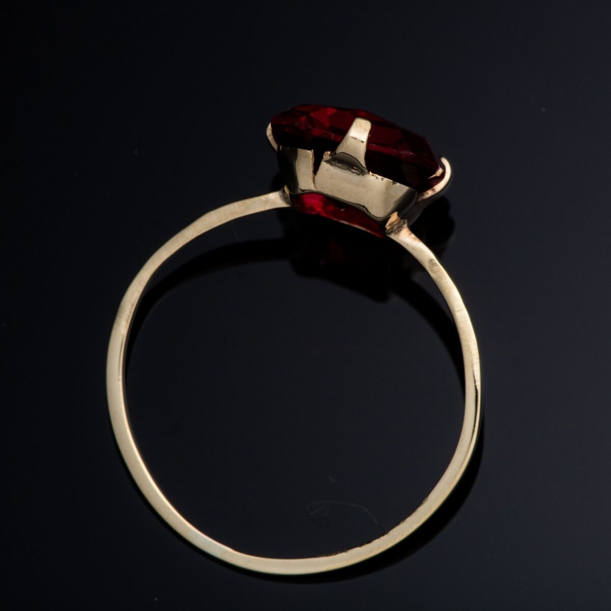 Ring, gult gull, glass - Bilde 3