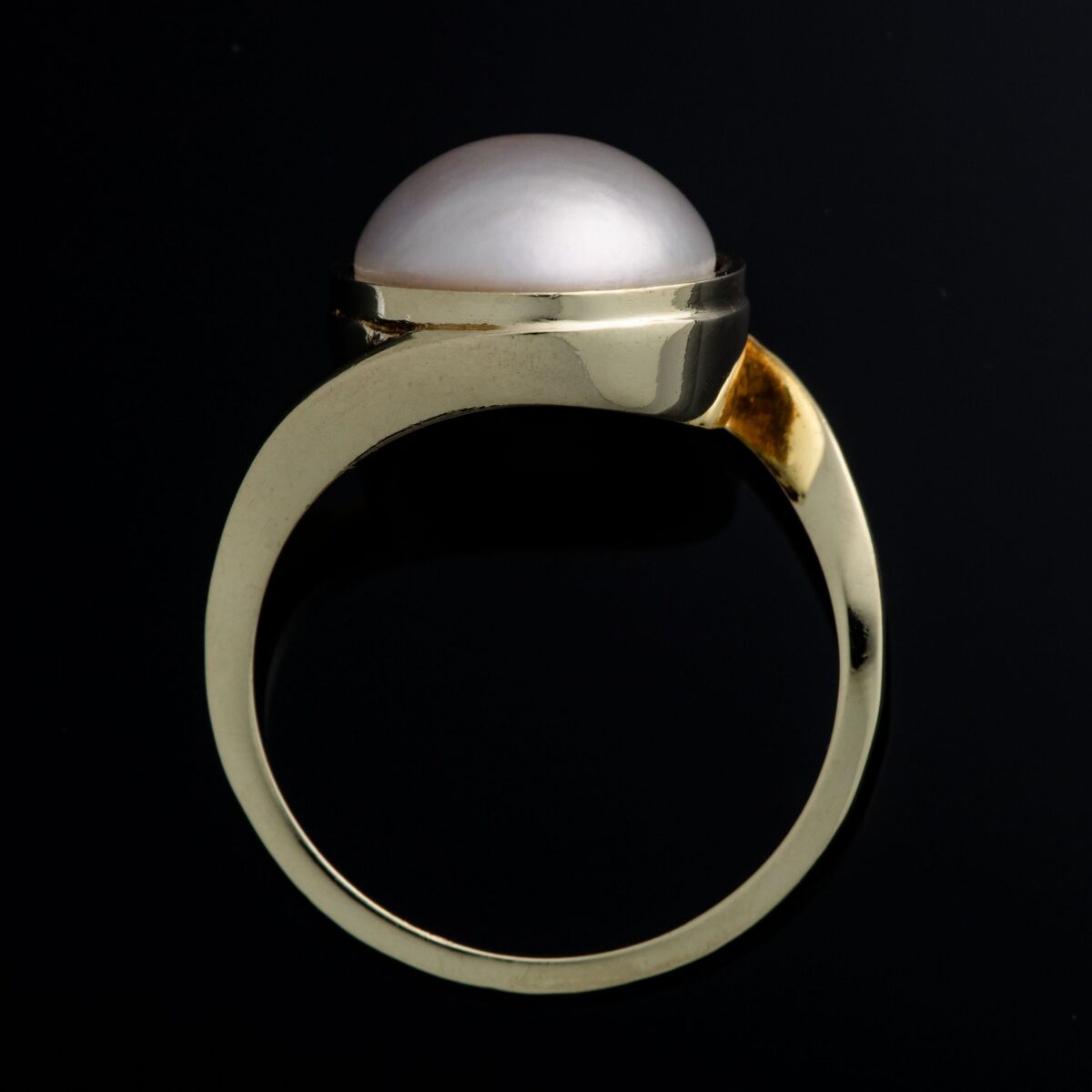 Ring, gult gull, perle - Bilde 3