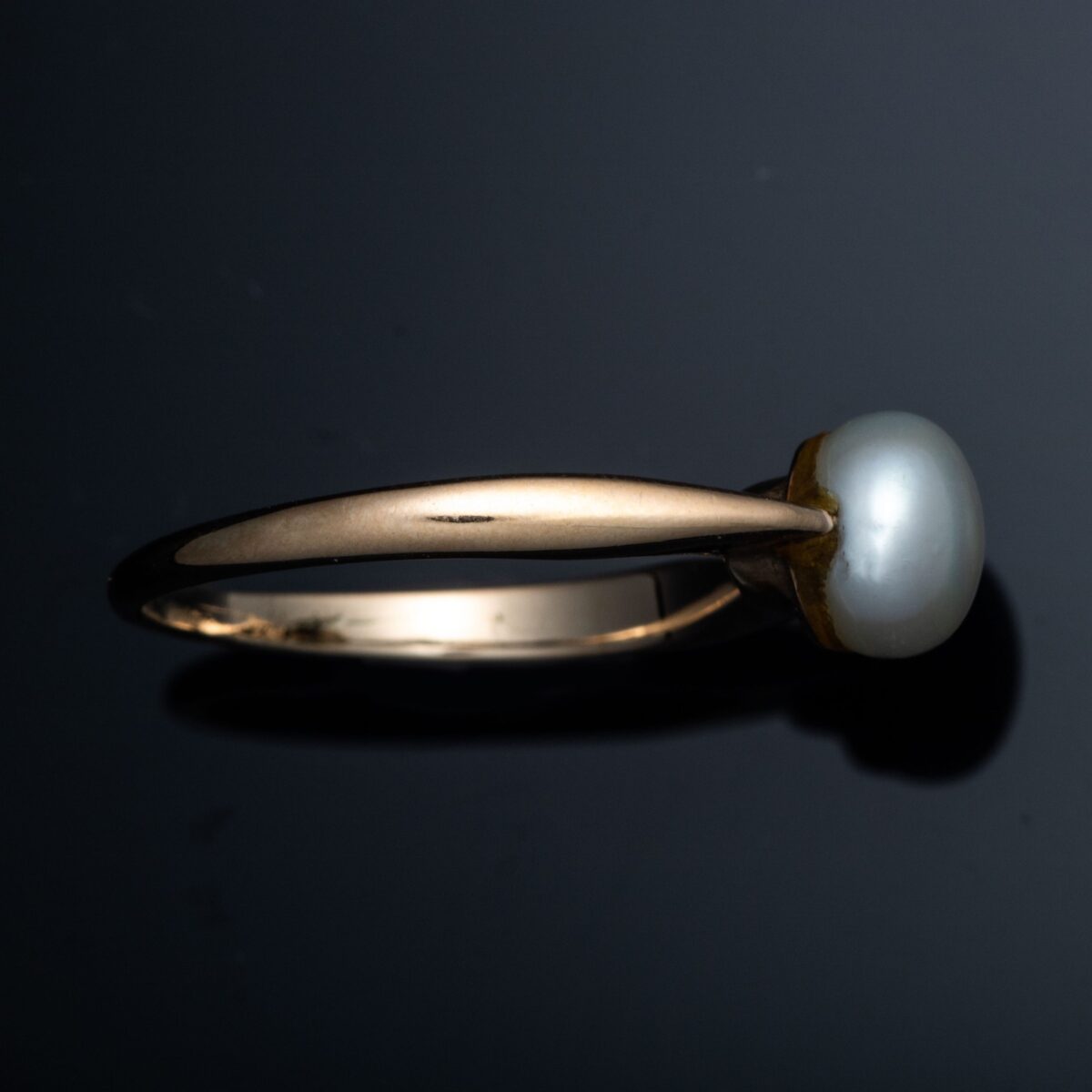 Ring, gult gull, perle - Bilde 3