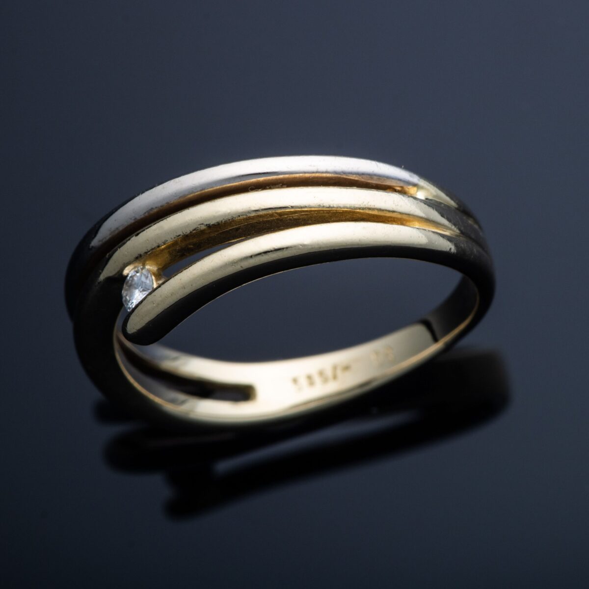 Ring, gult gull, diamant (0,05 ct.) - Bilde 3