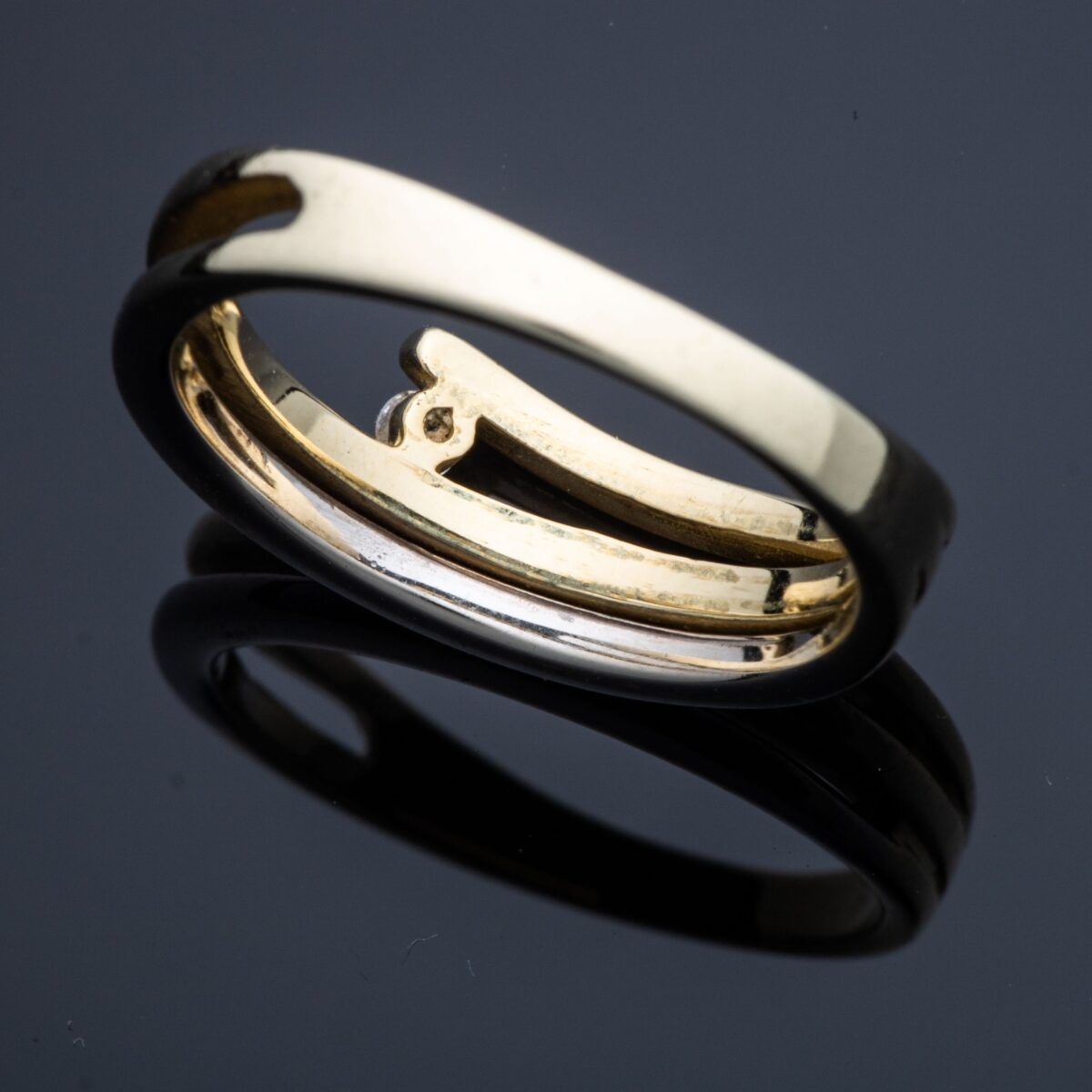 Ring, gult gull, diamant (0,05 ct.) - Bilde 4