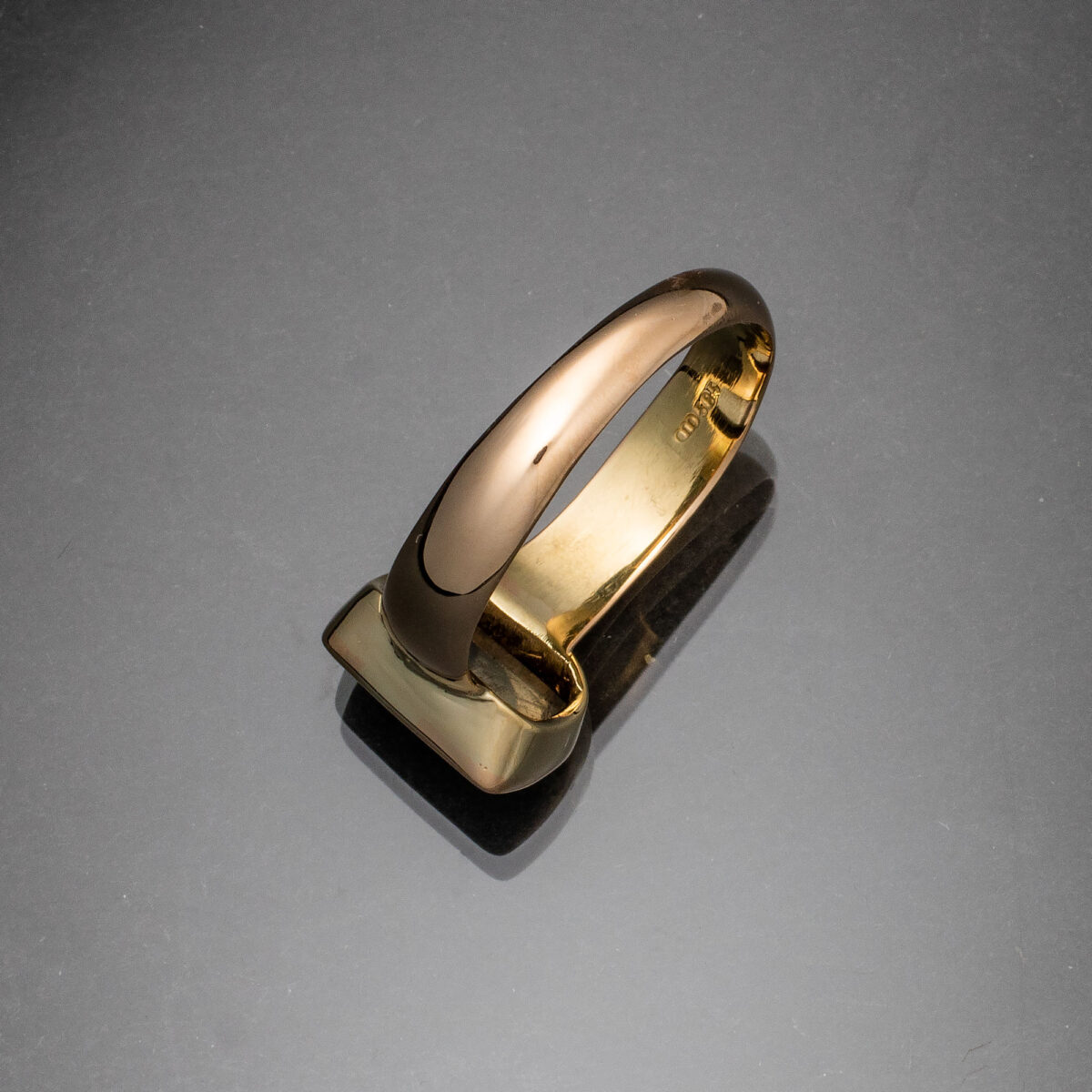 Spartaner signetring, gult gull, onyx - Bilde 3