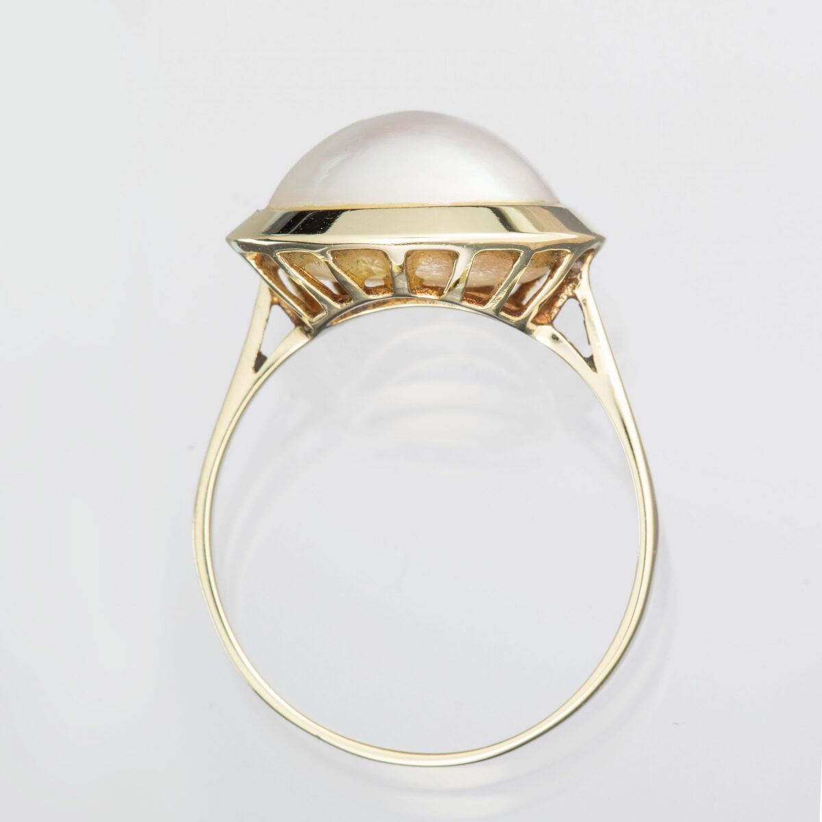 Ring, gult gull, perle - Bilde 2