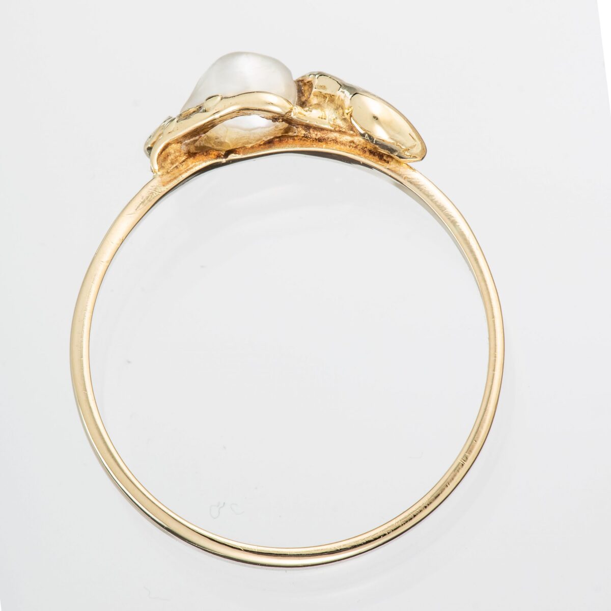 Ring, gult gull, barokk perle - Bilde 2