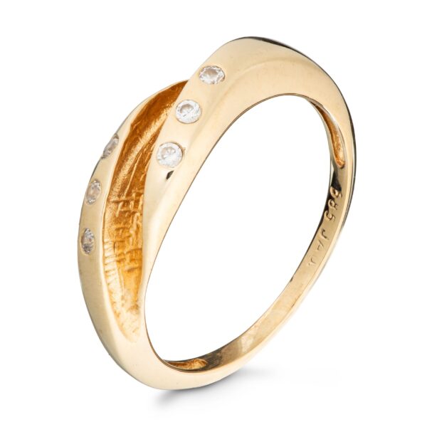 Ring, gult gull, kubisk zirkonia
