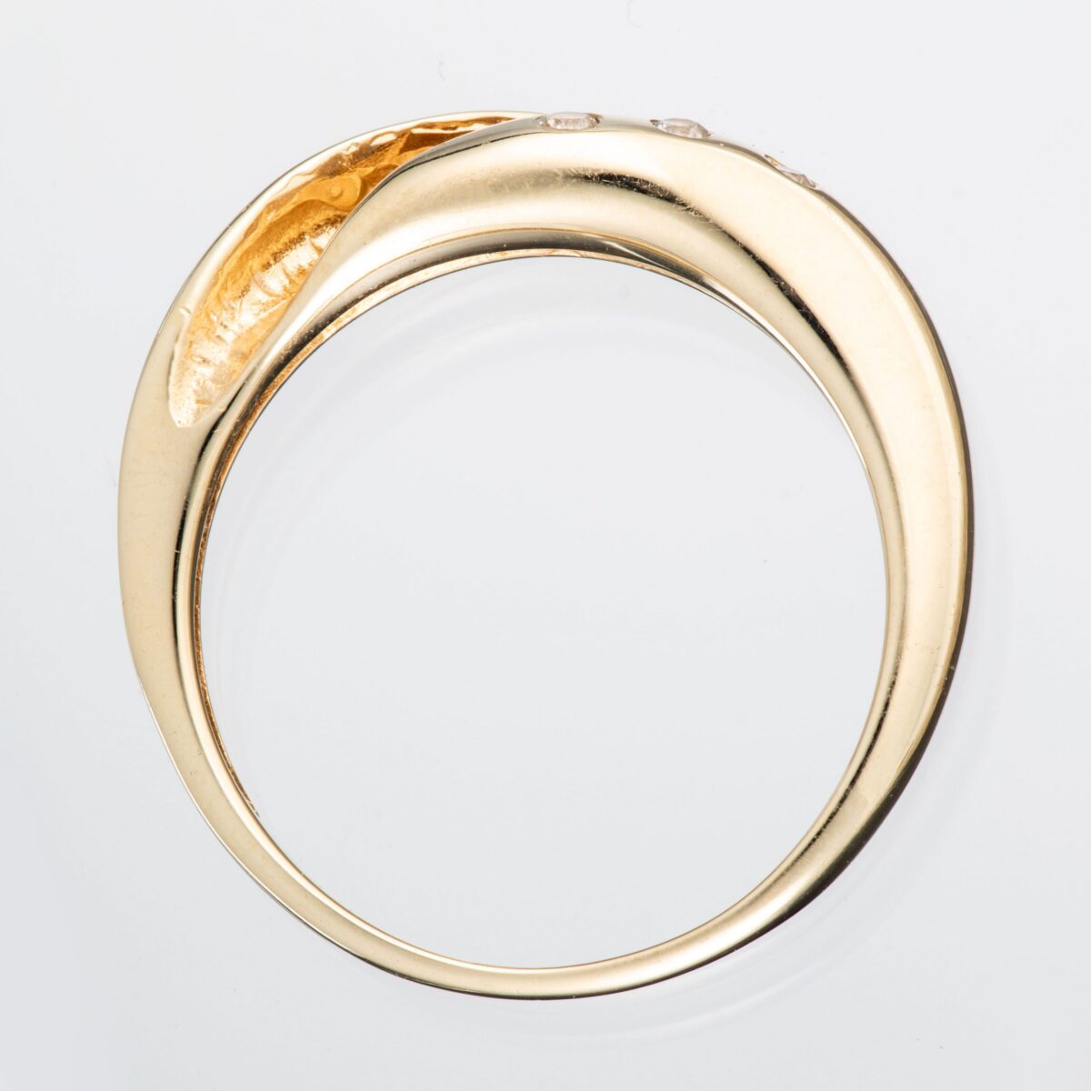 Ring, gult gull, kubisk zirkonia - Bilde 2